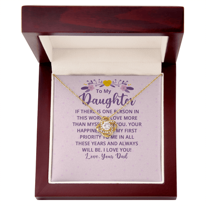 To My Daughter - "My First Priority" Love Knot Necklace - Everly Moments