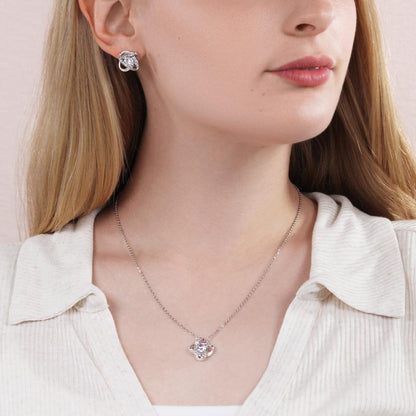 To My Daughter - "My First Priority" Love Knot Necklace - Everly Moments