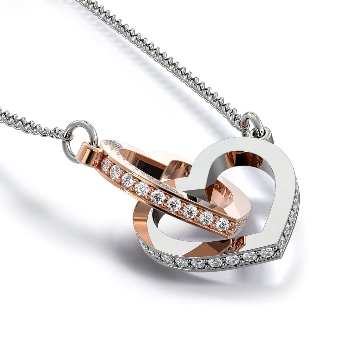 To My Gorgeous Wife - "Always With You" Interlocking Hearts Necklace - Everly Moments